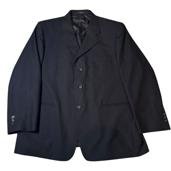 Dario di Napoli Blazer Suit Jacket Black 3 button Wool 44 S Career - Picture 1 of 9
